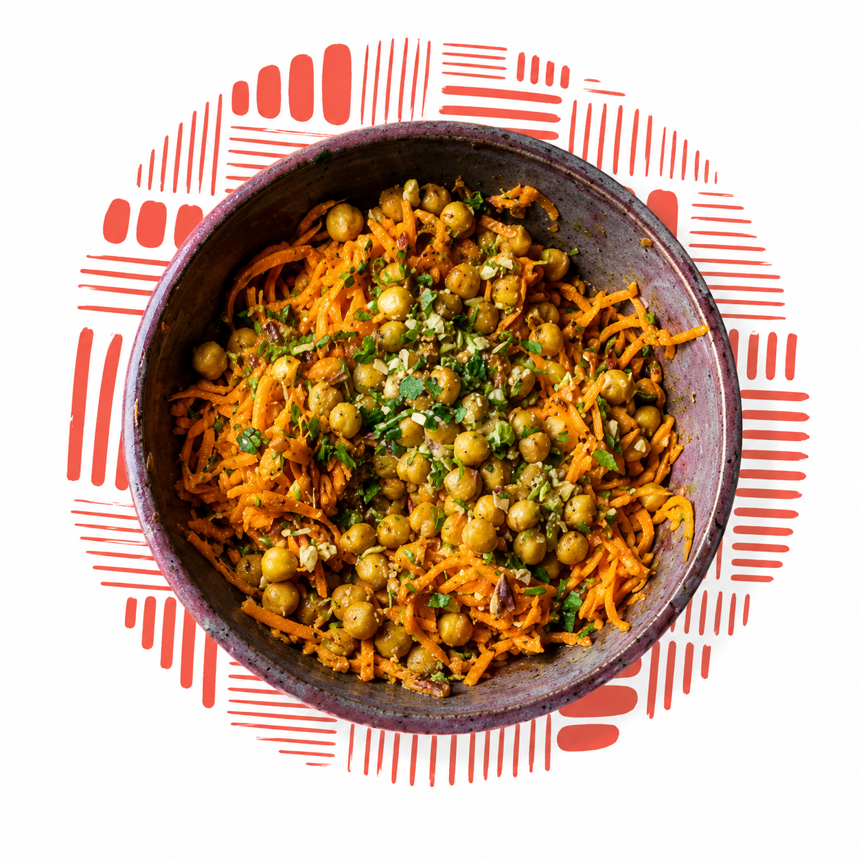 Carrot Salad with Tahini Dressing & Roasted Chickpeas